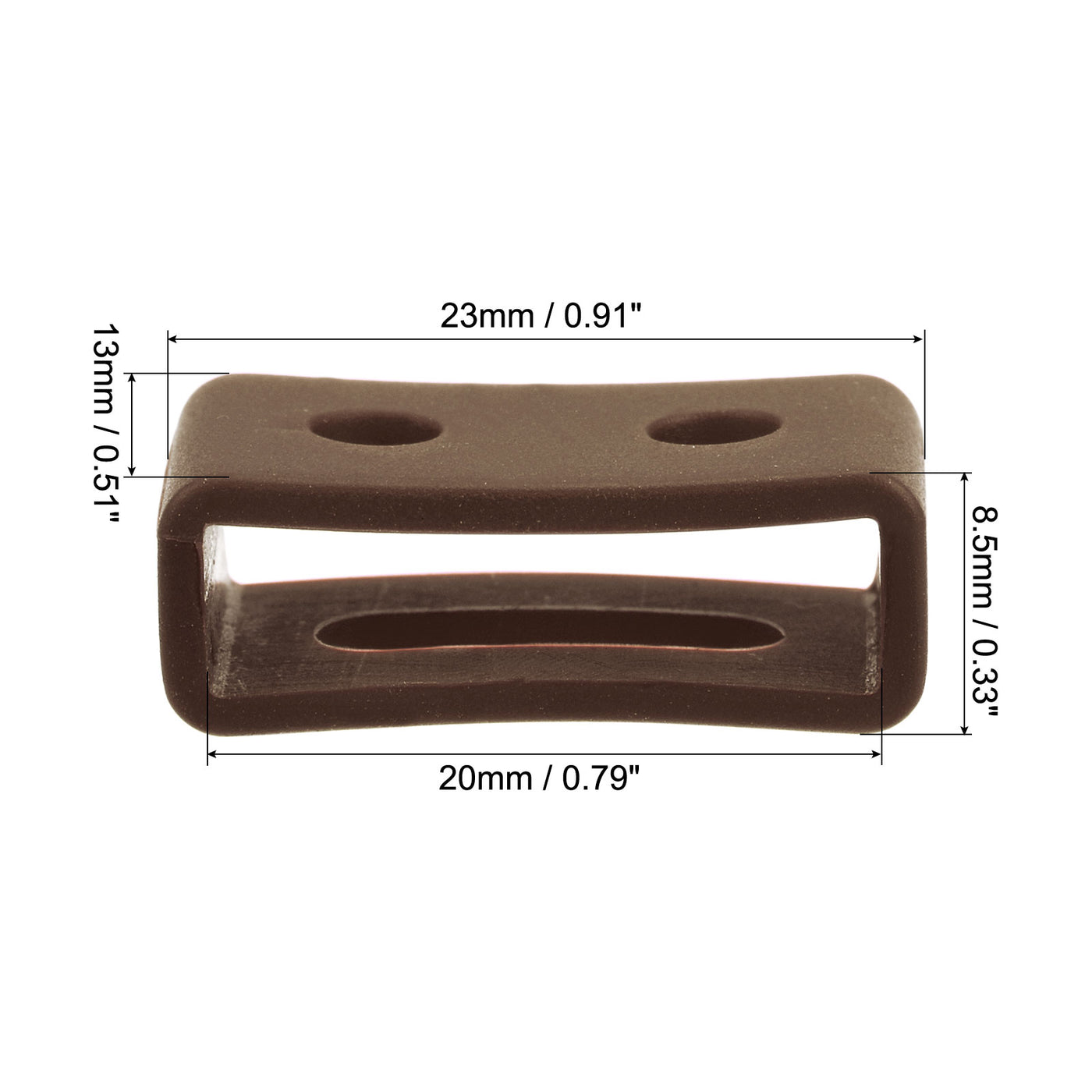 Uxcell Uxcell Watch Band Strap Loops Silicone for 20mm Width Watch Band, Brown 2 Pcs