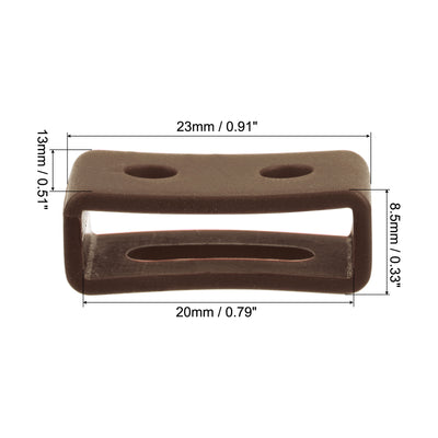 Harfington Uxcell Watch Band Strap Loops Silicone for 20mm Width Watch Band, Brown 2 Pcs