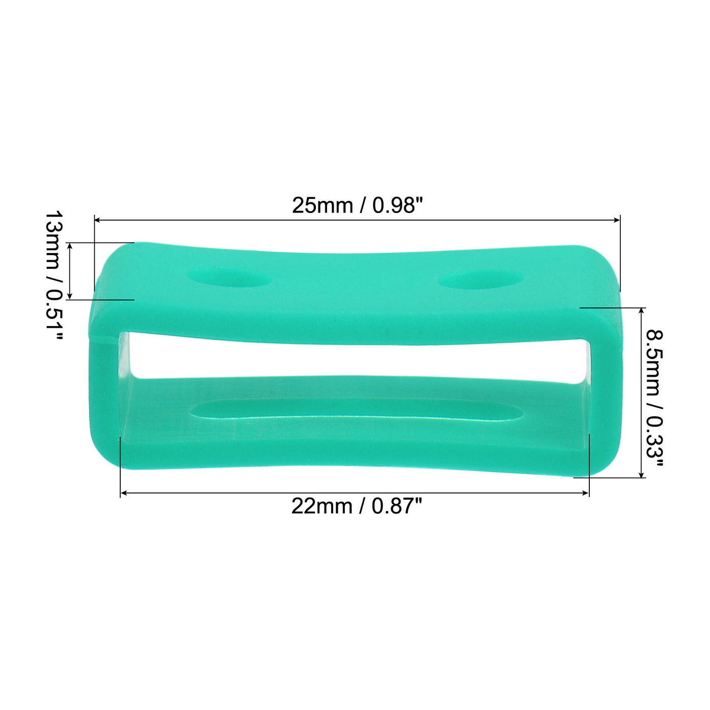 Uxcell Uxcell Watch Band Strap Loops Silicone for 22mm Width Watch Band, Cyan 2 Pcs