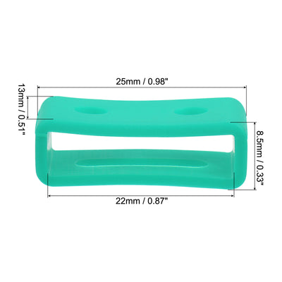 Harfington Uxcell Watch Band Strap Loops Silicone for 22mm Width Watch Band, Cyan 2 Pcs