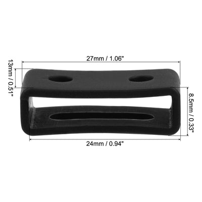 Harfington Uxcell Watch Band Strap Loops Silicone for 24mm Width Watch Band, Black 2 Pcs