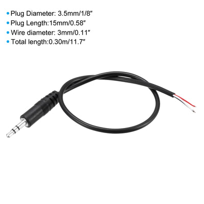Harfington Male Plug Bare Wire, Jack Audio Cable