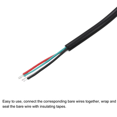 Harfington Male Plug Bare Wire Stereo Jack Audio Cable