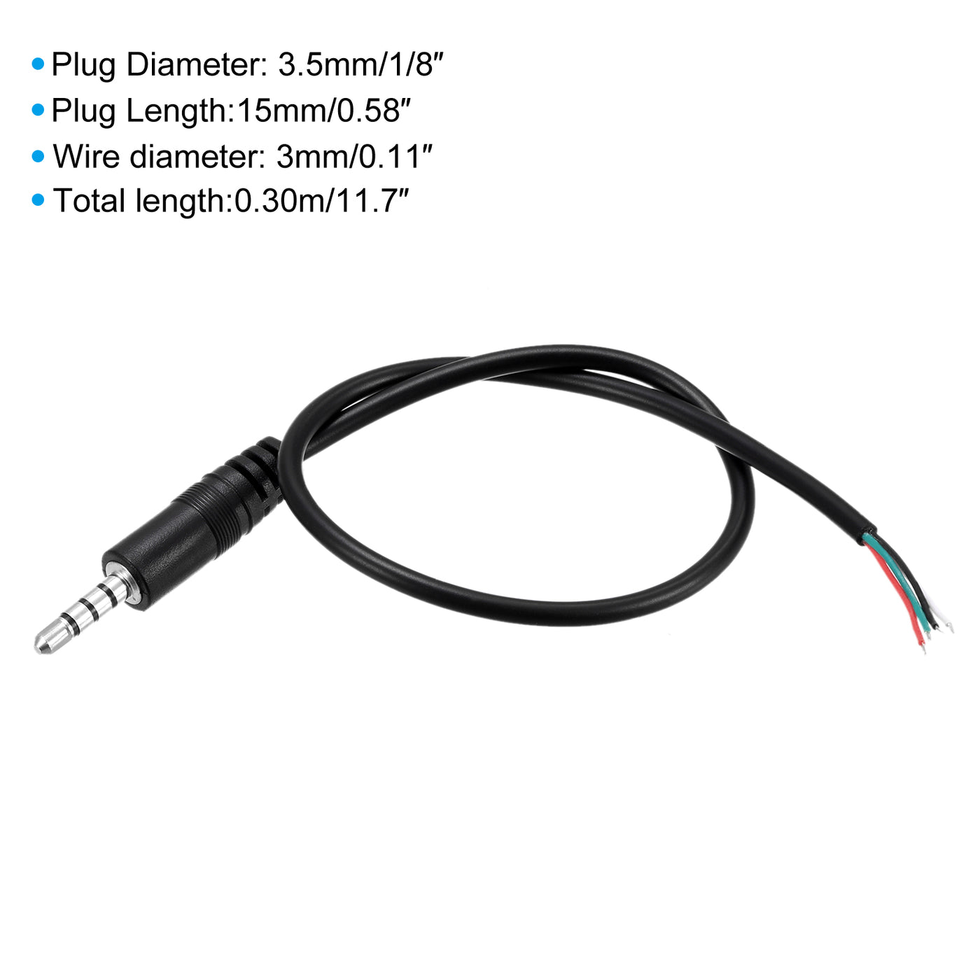 Harfington Male Plug Bare Wire Stereo Jack Audio Cable