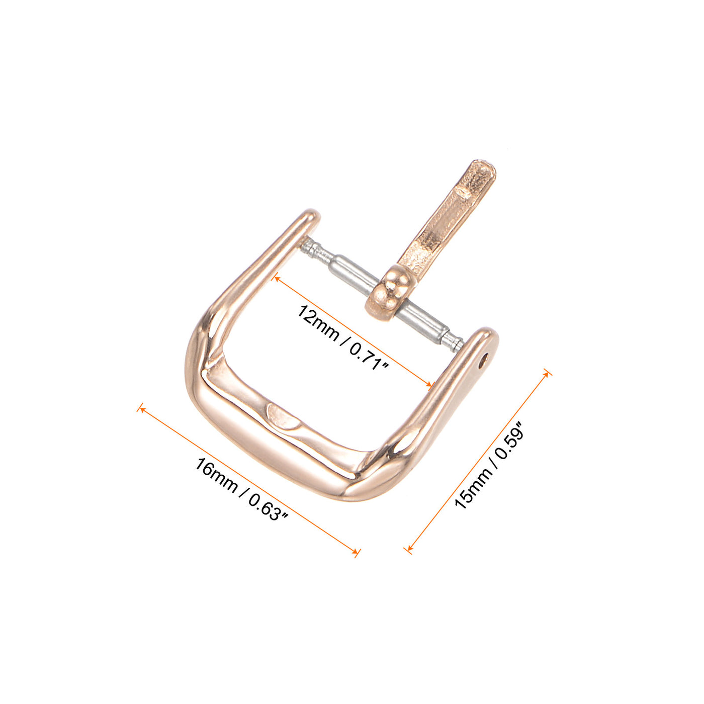Uxcell Uxcell Watch SUS316 Polished PVD Buckle, Rose Gold Tone for 8mm Width Watch Bands