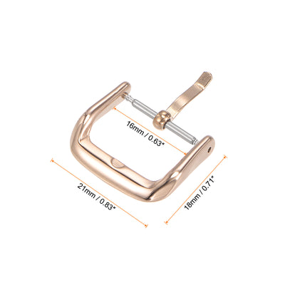 Harfington Uxcell Watch SUS316 Polished PVD Buckle, Rose Gold Tone for 8mm Width Watch Bands