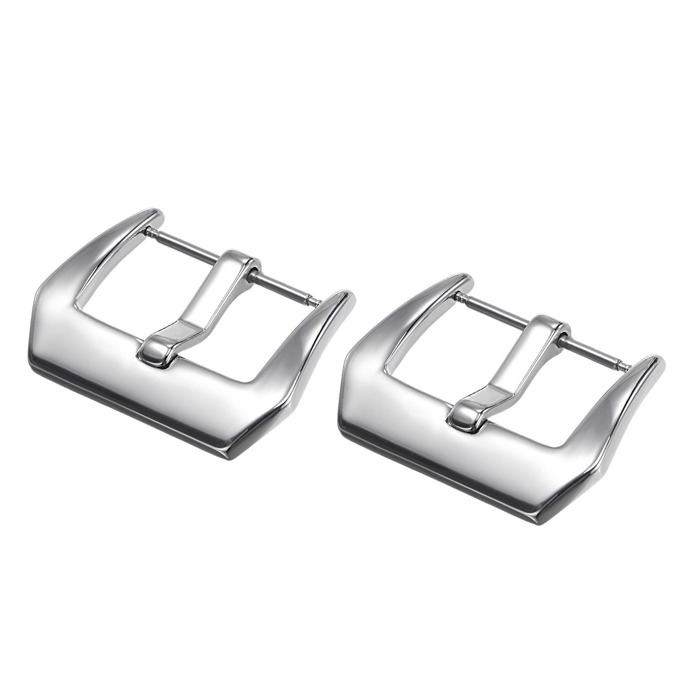 Uxcell Uxcell Watch SUS304 Polished PVD Buckle, Silver Tone for 26mm Width Watch Bands 2 Pcs