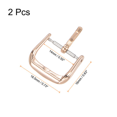 Harfington Uxcell Watch SUS316 Polished PVD Buckle, Rose Gold Tone for 16mm Width Watch Bands 2Pcs