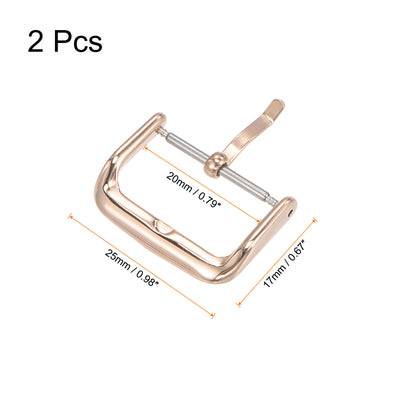 Harfington Uxcell Watch SUS316 Polished PVD Buckle, Rose Gold Tone for 16mm Width Watch Bands 2Pcs