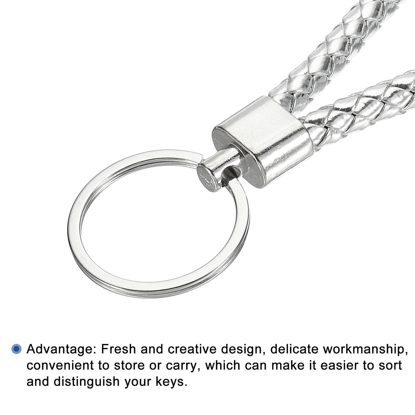 Harfington Braided Leather Keychains, Key Ring Woven Decoration Lanyard Strap for Bag Wallet