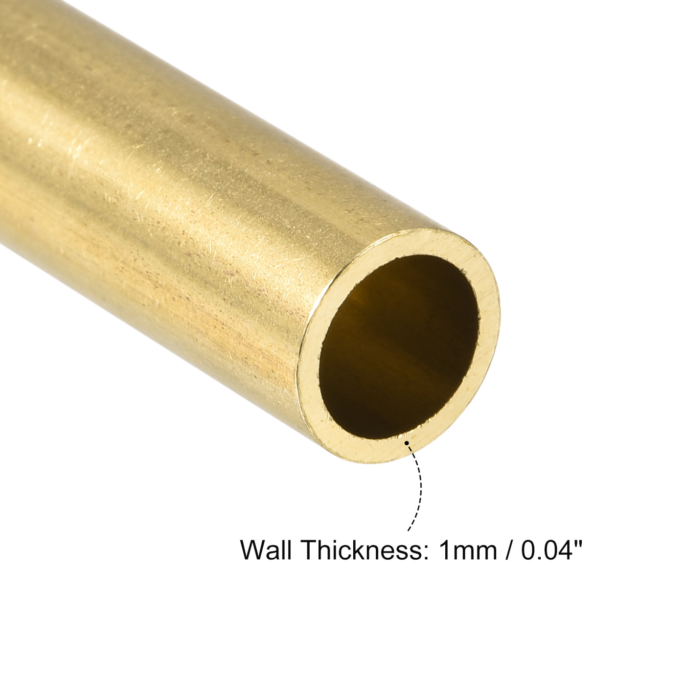 Uxcell Uxcell Brass Tube 9.5mm OD 1mm Wall Thickness 30mm Length Pipe Tubing for DIY 6 Pcs