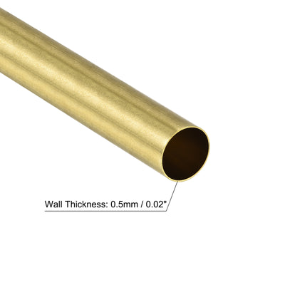 Harfington Uxcell Brass Round Tube 5mm OD 1mm Wall Thickness 200mm Length Pipe Tubing 2 Pcs