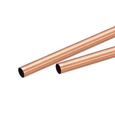 Harfington Uxcell Copper Round Tube 6mm OD 1.5mm Wall Thickness 300mm Length Pipe Tubing 2 Pcs
