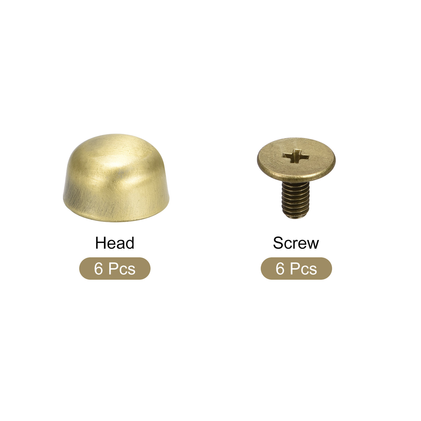 Uxcell Uxcell 10x6mm Screw Back Rivets Hollow Curved Head Leather Studs Bronze Tone 6 Sets