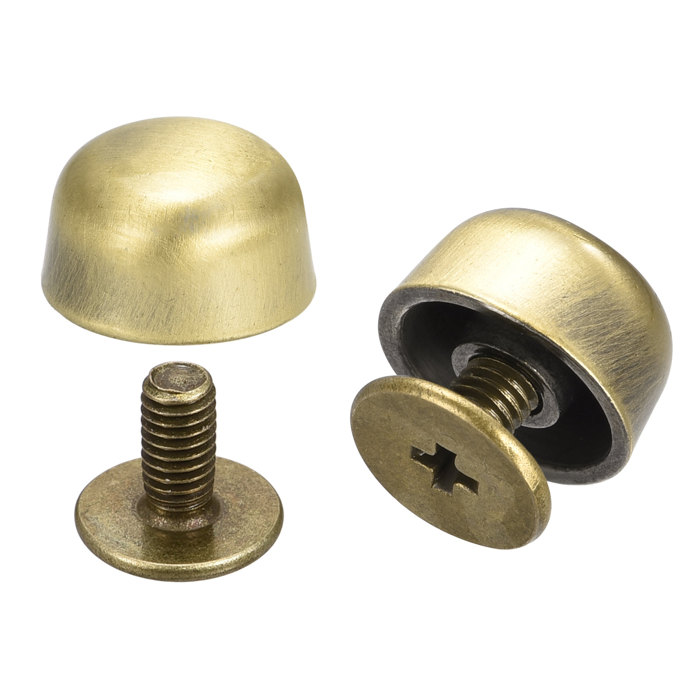 Uxcell Uxcell 10x6mm Screw Back Rivets Hollow Curved Head Leather Studs Bronze Tone 6 Sets