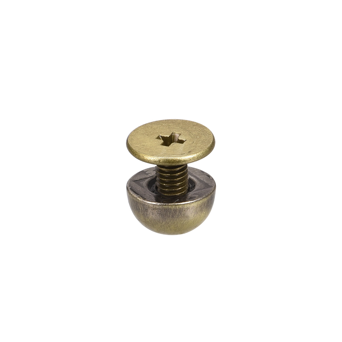 Uxcell Uxcell 10x6mm Screw Back Rivets Hollow Curved Head Leather Studs Bronze Tone 10 Sets