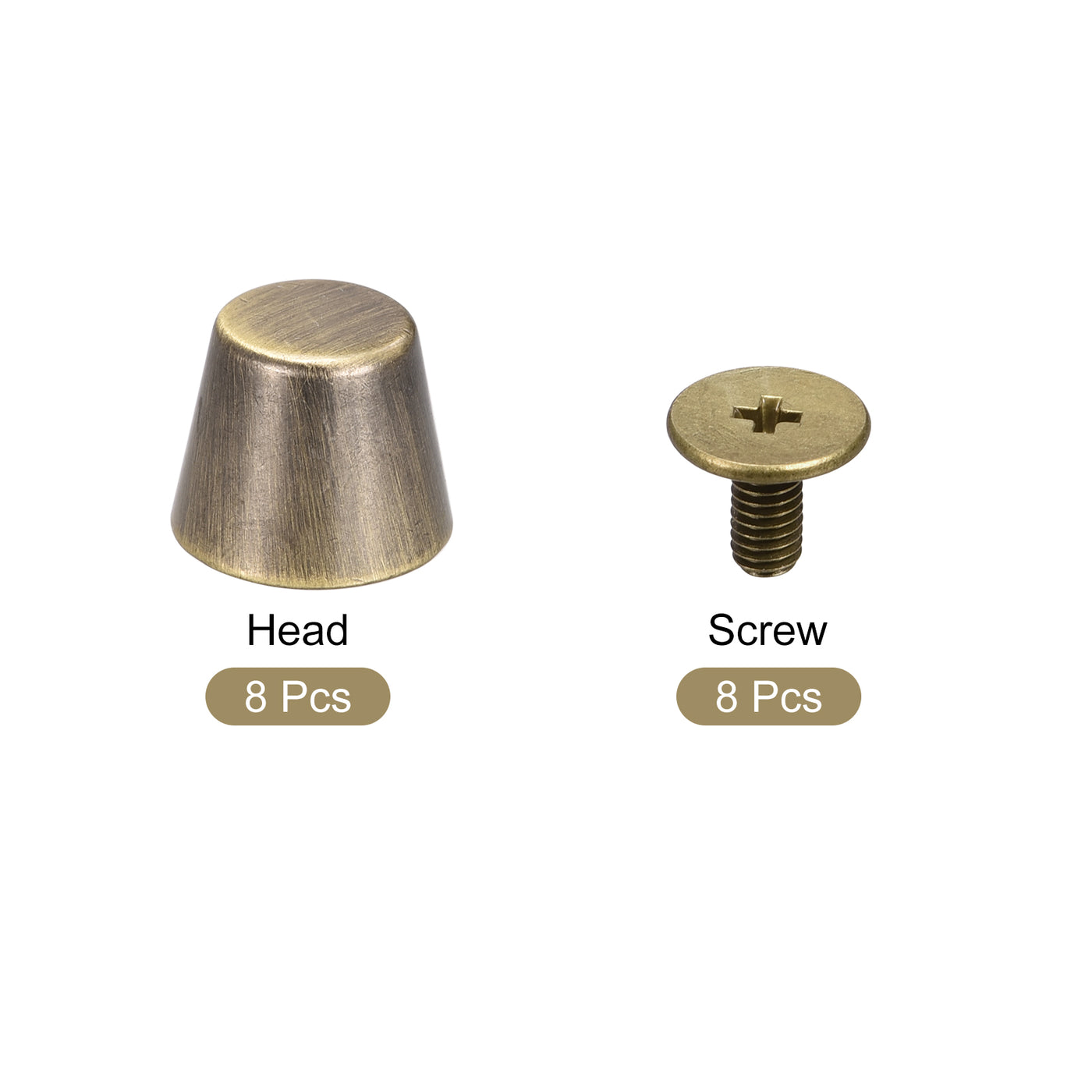 Uxcell Uxcell 10.5x9.5mm Screw Back Rivets Hollow Flat Head Leather Studs Brass Tone 8 Sets