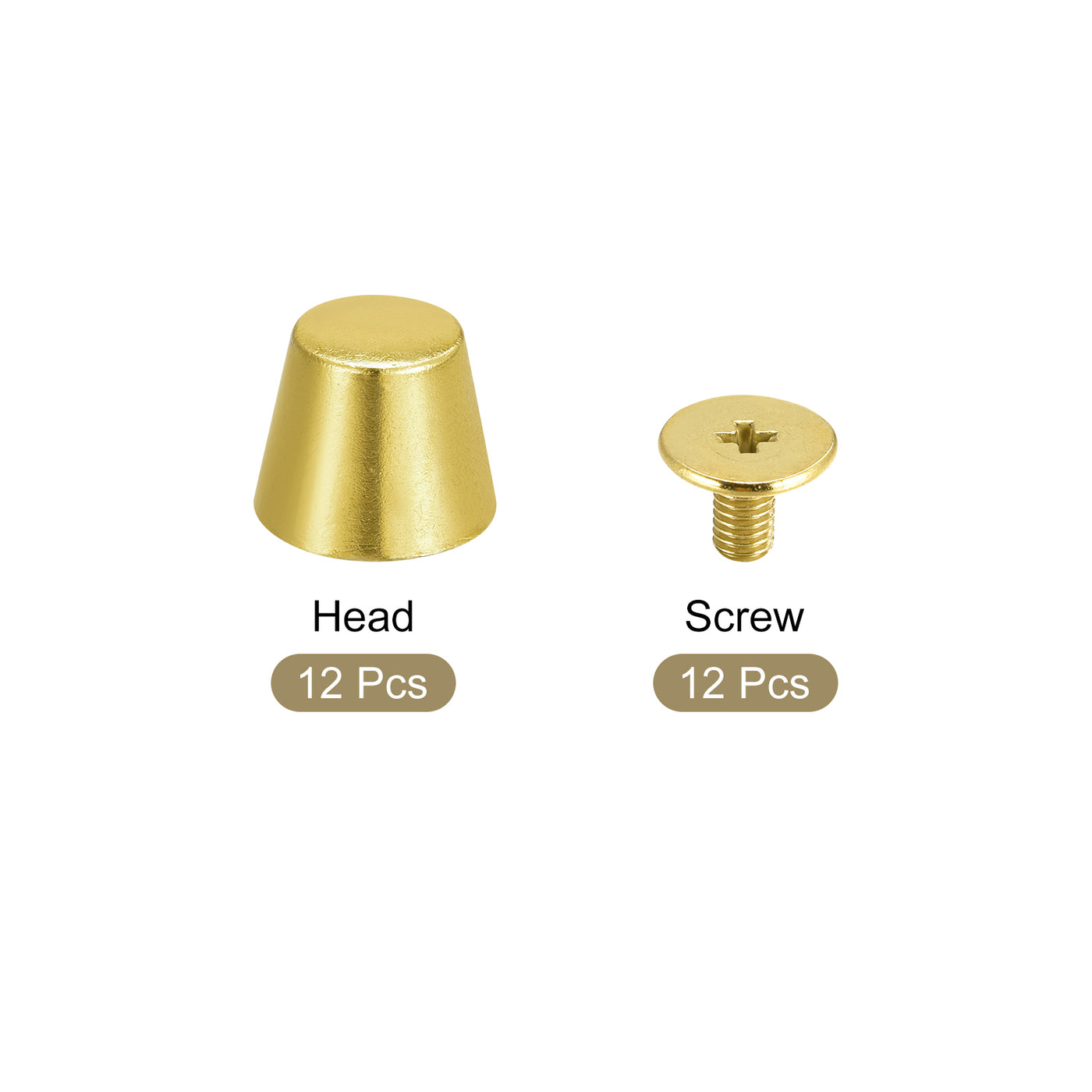Uxcell Uxcell 10.5x9.5mm Screw Back Rivets Hollow Flat Head Leather Studs Brass Tone 12 Sets