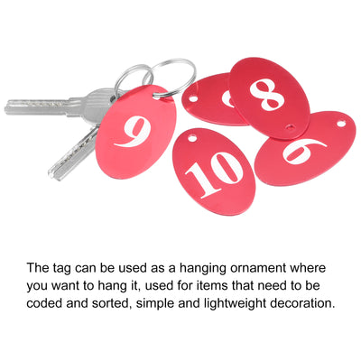 Harfington Oval Number Tags Key Tag with Ring, Numbered Tag for Coding, Decoration