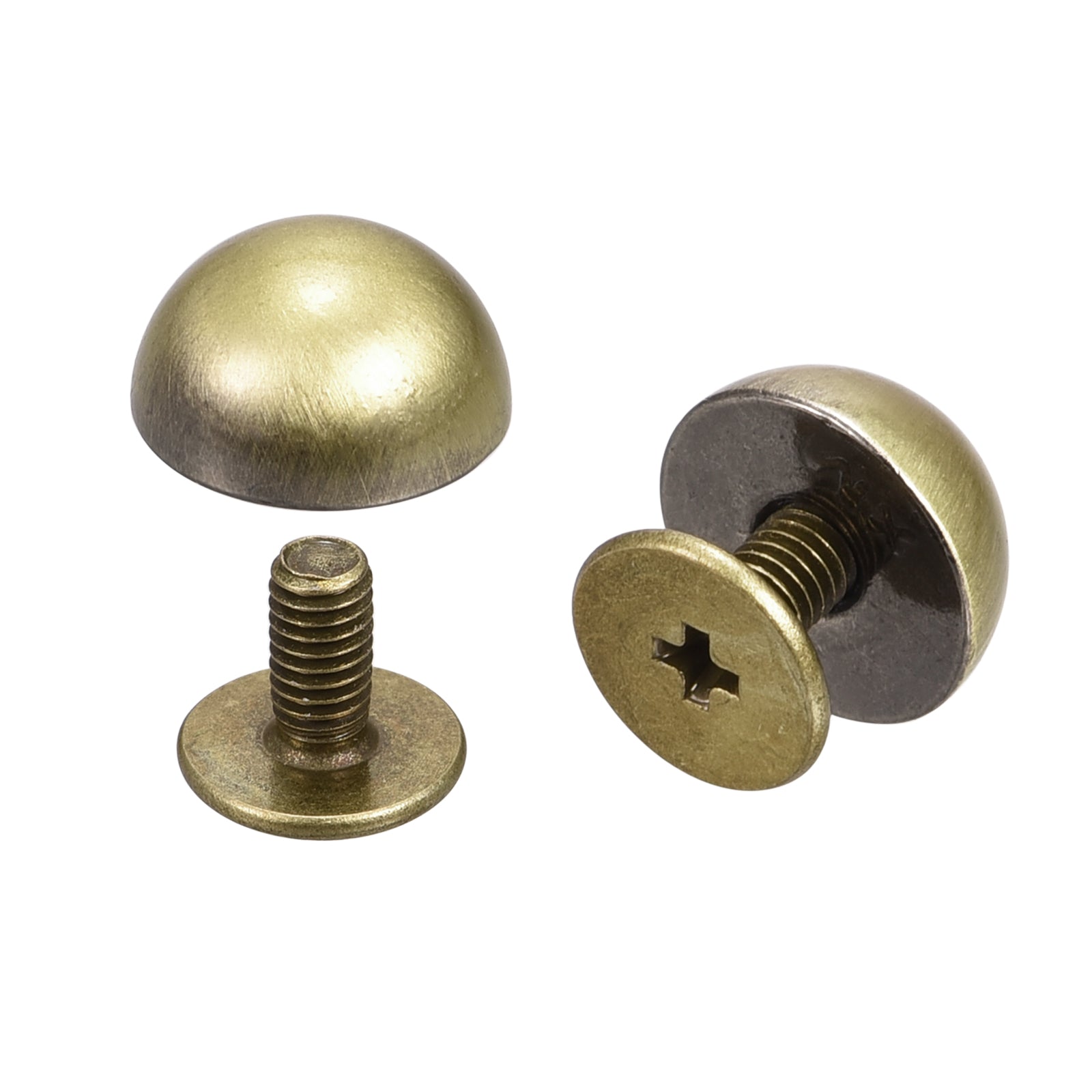 Uxcell 8x5mm Screw Back Rivets Solid Round Head Leather Studs Black 20 ...