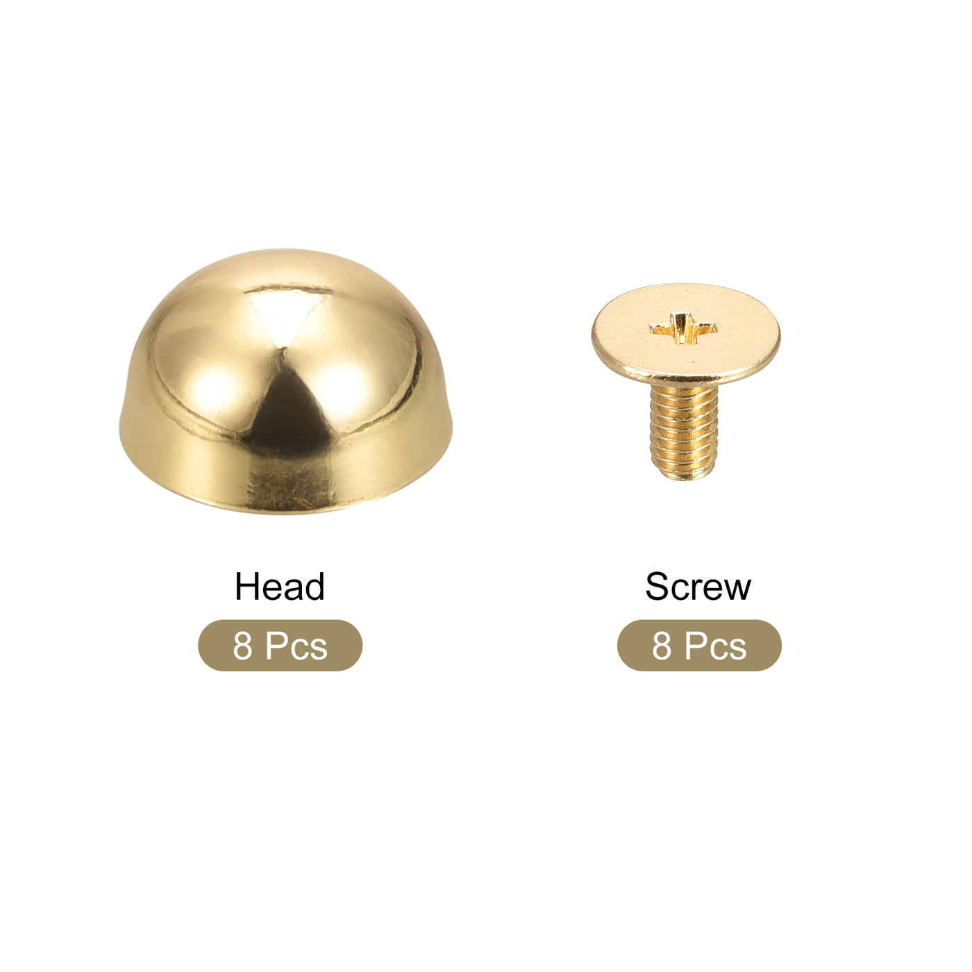 Uxcell Uxcell 12x7mm Screw Back Rivets Hollow Round Head Leather Studs Gold Tone 8 Sets