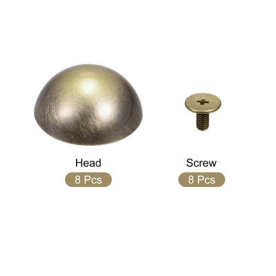 Harfington Uxcell 12x7mm Screw Back Rivets Hollow Round Head Leather Studs Gold Tone 8 Sets