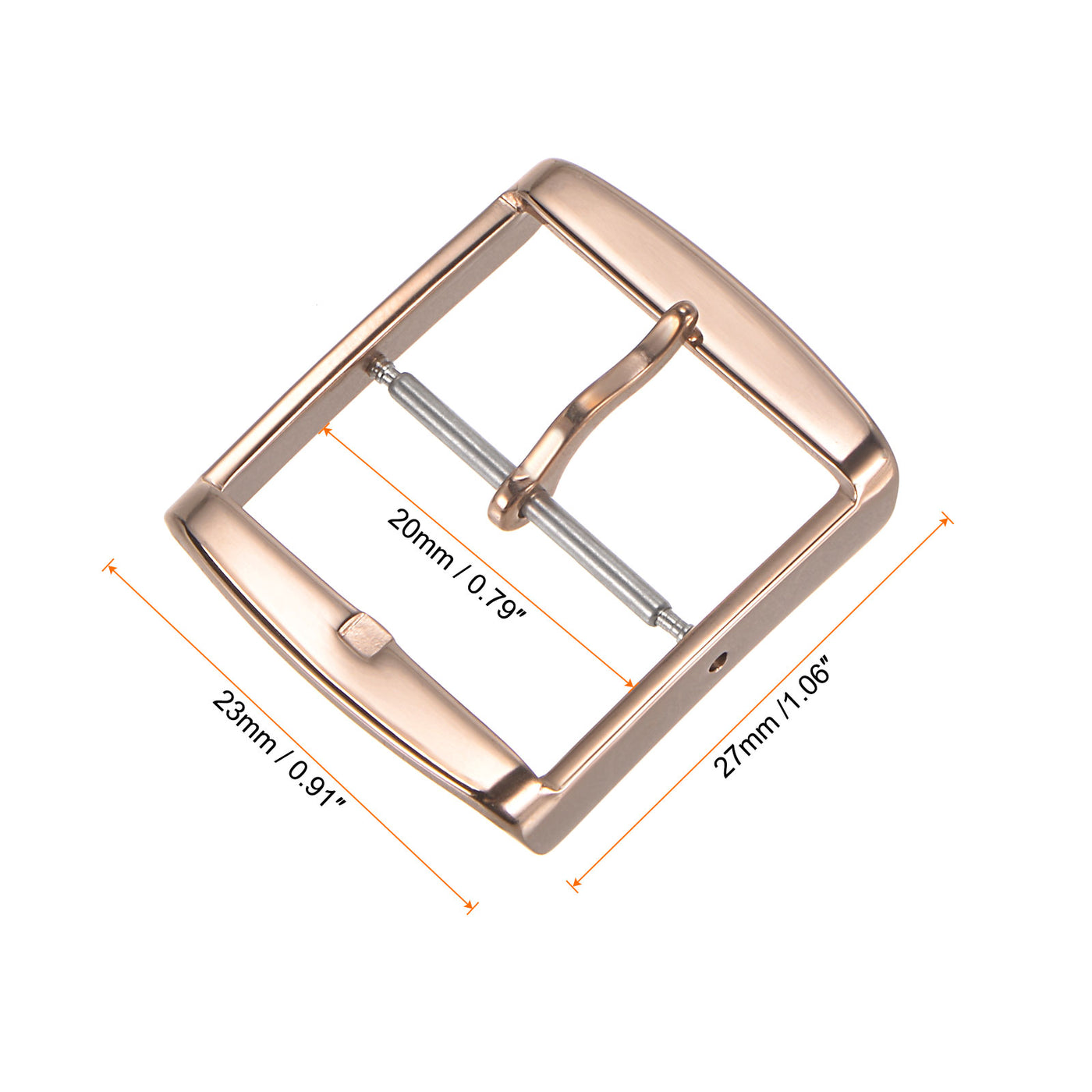Uxcell Uxcell Watch SUS304 Polished Flat Buckle, for 16mm Width Watch Bands, Rose Gold Tone