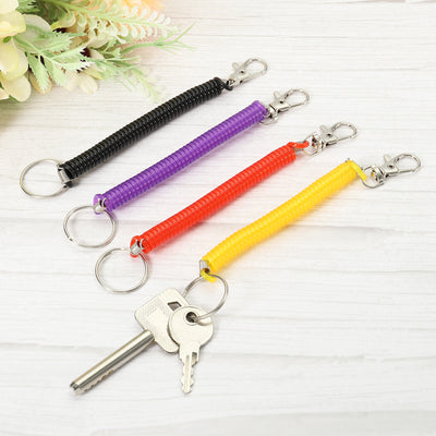 Harfington Spiral Retractable Spring Coil Keychain, Stretch Cord Key Ring for Key Wallet Cellphone