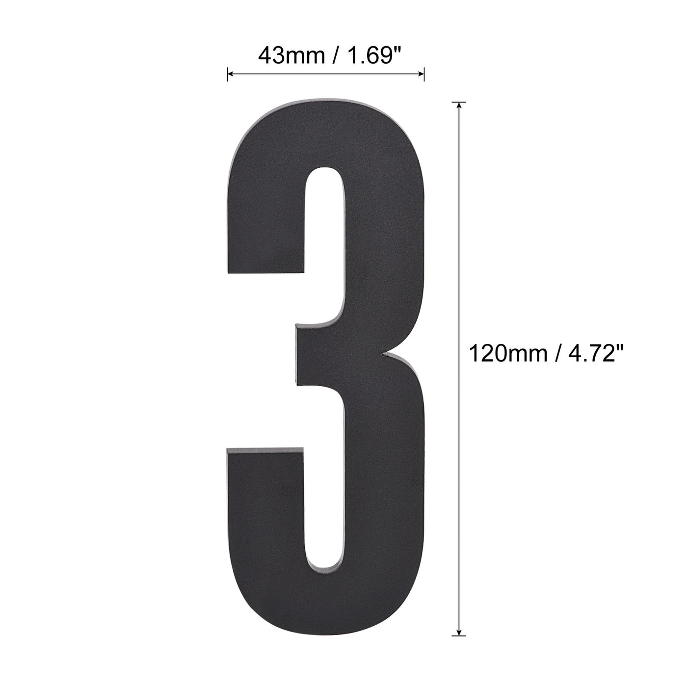 Uxcell Uxcell 4.72 Inch Self-Adhesive House Number for Hotel Mailbox Address, Black Number 5