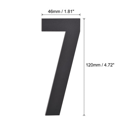 Harfington Uxcell 4.72 Inch Self-Adhesive House Number for Hotel Mailbox Address, Black Number 5