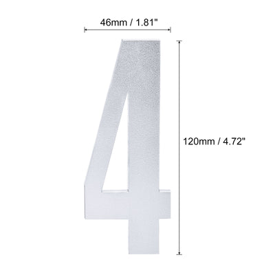 Harfington Uxcell 4.72 Inch Self-Adhesive House Number for Hotel Mailbox Address, Silver Number 6