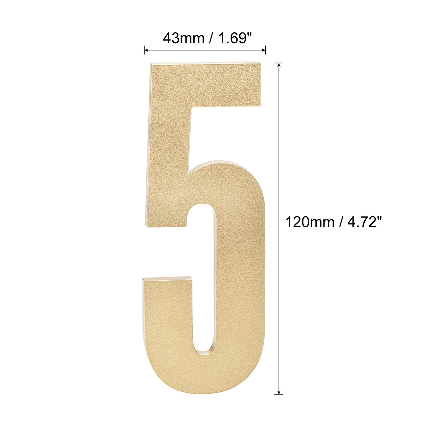 Uxcell Uxcell 4.72 Inch Self-Adhesive House Number for Hotel Mailbox Address, Gold Number 1