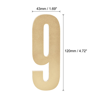 Harfington Uxcell 4.72 Inch Self-Adhesive House Number for Hotel Mailbox Address, Gold Number 1