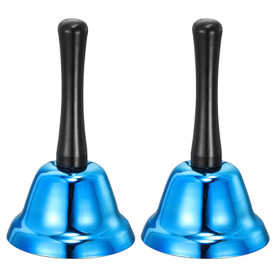 Harfington Uxcell Loud Hand Bell, 2pcs 65mm(2.56") Dinner Bell for Classroom, Service, Silver Tone