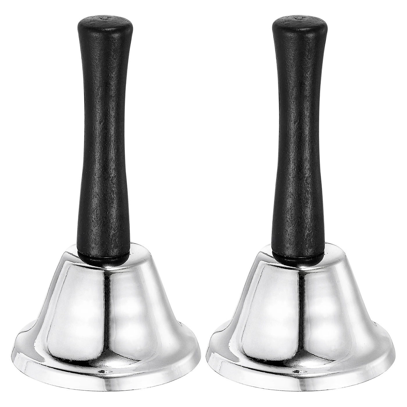 Uxcell Uxcell Loud Hand Bell, 2pcs 65mm(2.56") Dinner Bell for Classroom, Service, Silver Tone