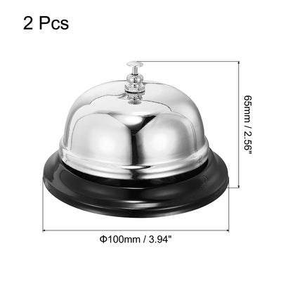 Harfington Uxcell Desk Bell, 2pcs 85mm(3.35") Dinner Bell for Restaurants, Service, Red
