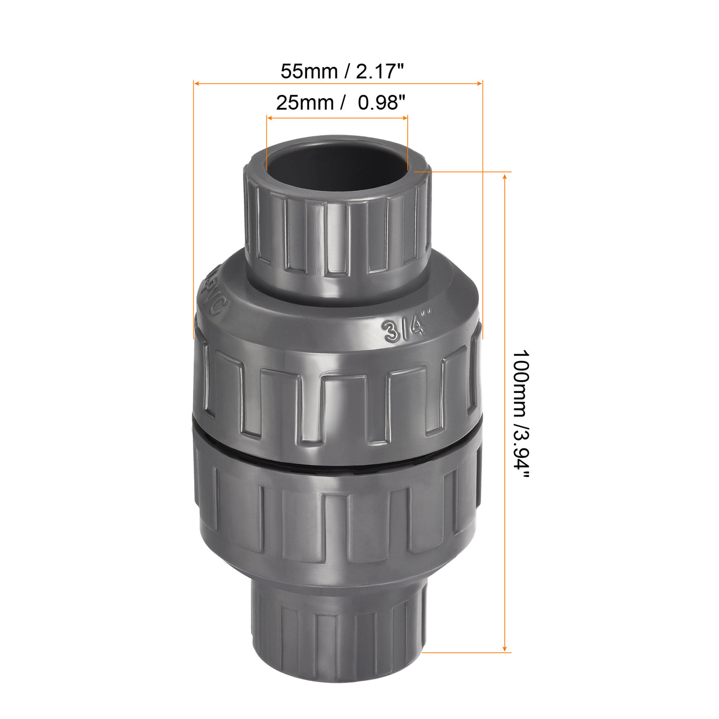 Harfington Check Valves ID Slip End Spring Inline Hose Connector for Water Tank Pump