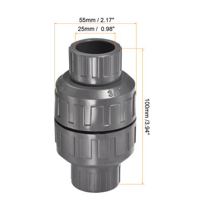 Harfington Check Valves Inner Diameter Slip End Spring Inline Hose Connector for Water Tank Pump