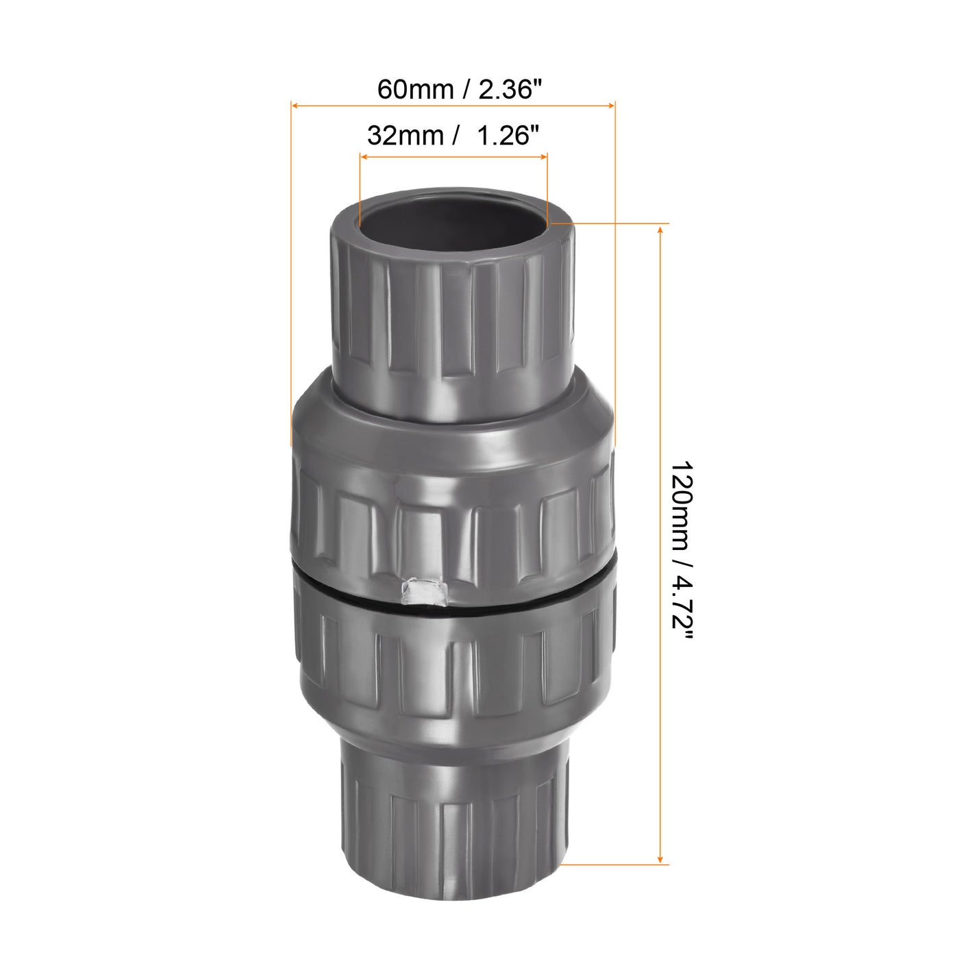 Harfington Check Valves ID Slip End Spring Inline Hose Connector for Water Tank Pump