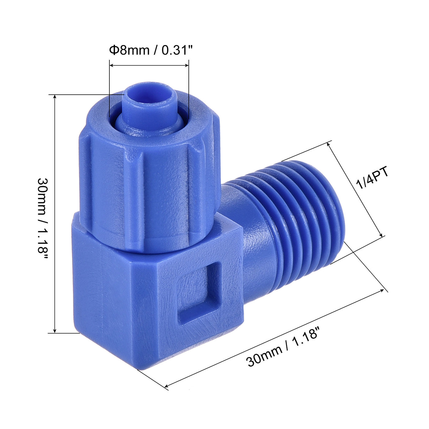 Harfington Elbow Tube Fitting Thread for POM Compression Adapter Connector