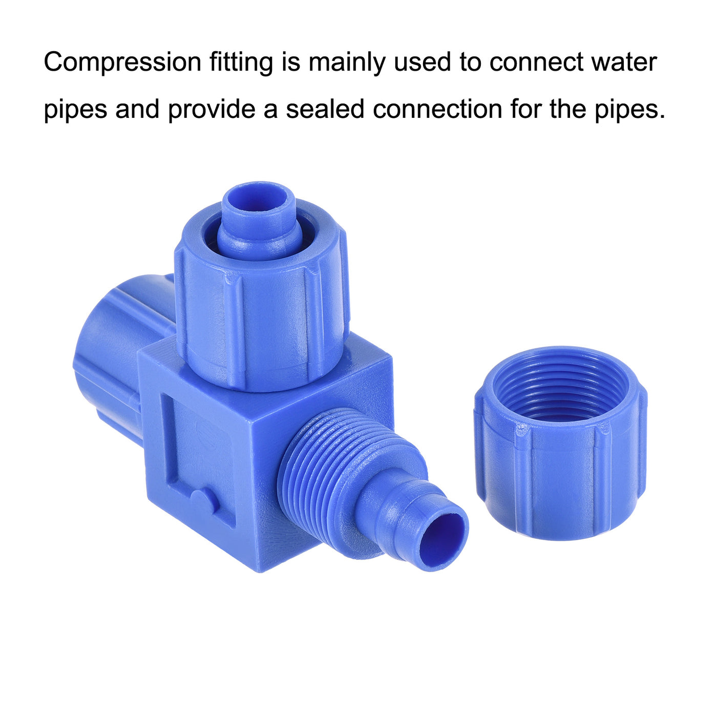 Harfington Compression Coupling Tube OD Compression Tee Pipe Fitting