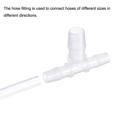 Harfington PP Reducing Barb Hose Fitting Tee T Shape Pipe Connector