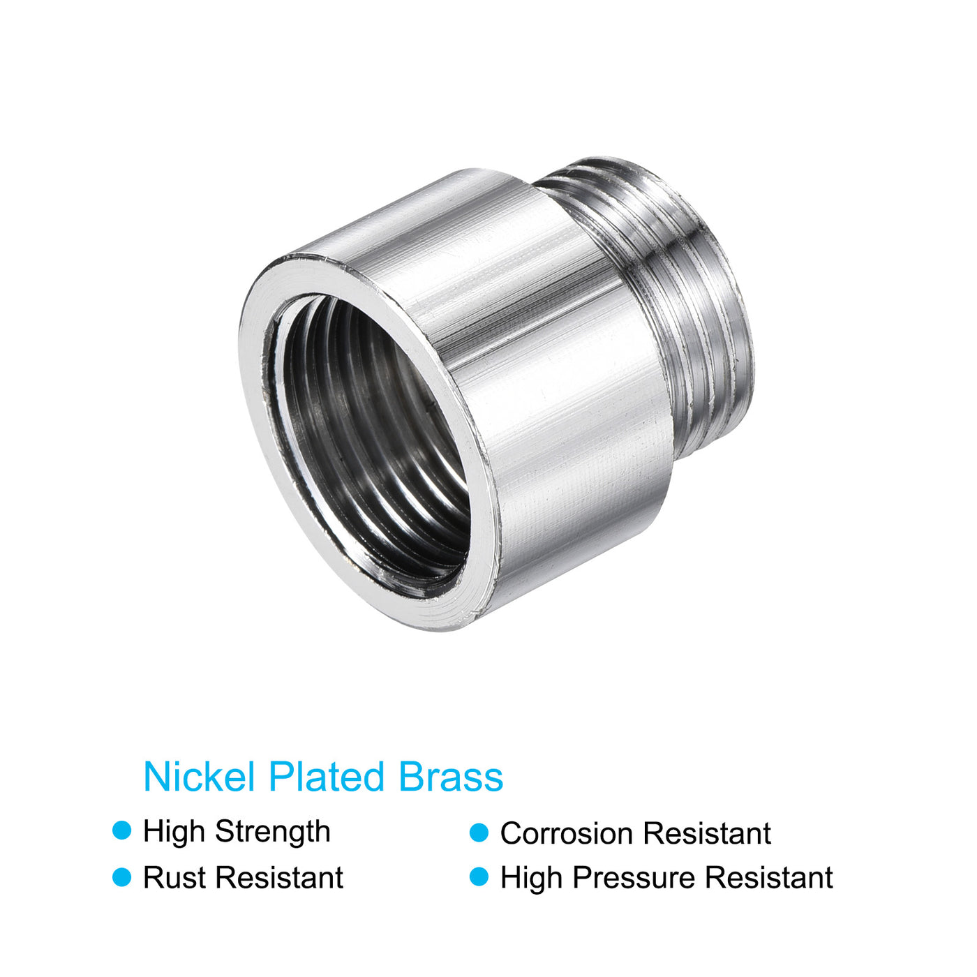 Harfington Nickel Plated Brass Extension Pipe Fitting Thread Reducer Coupling Adapter Connector