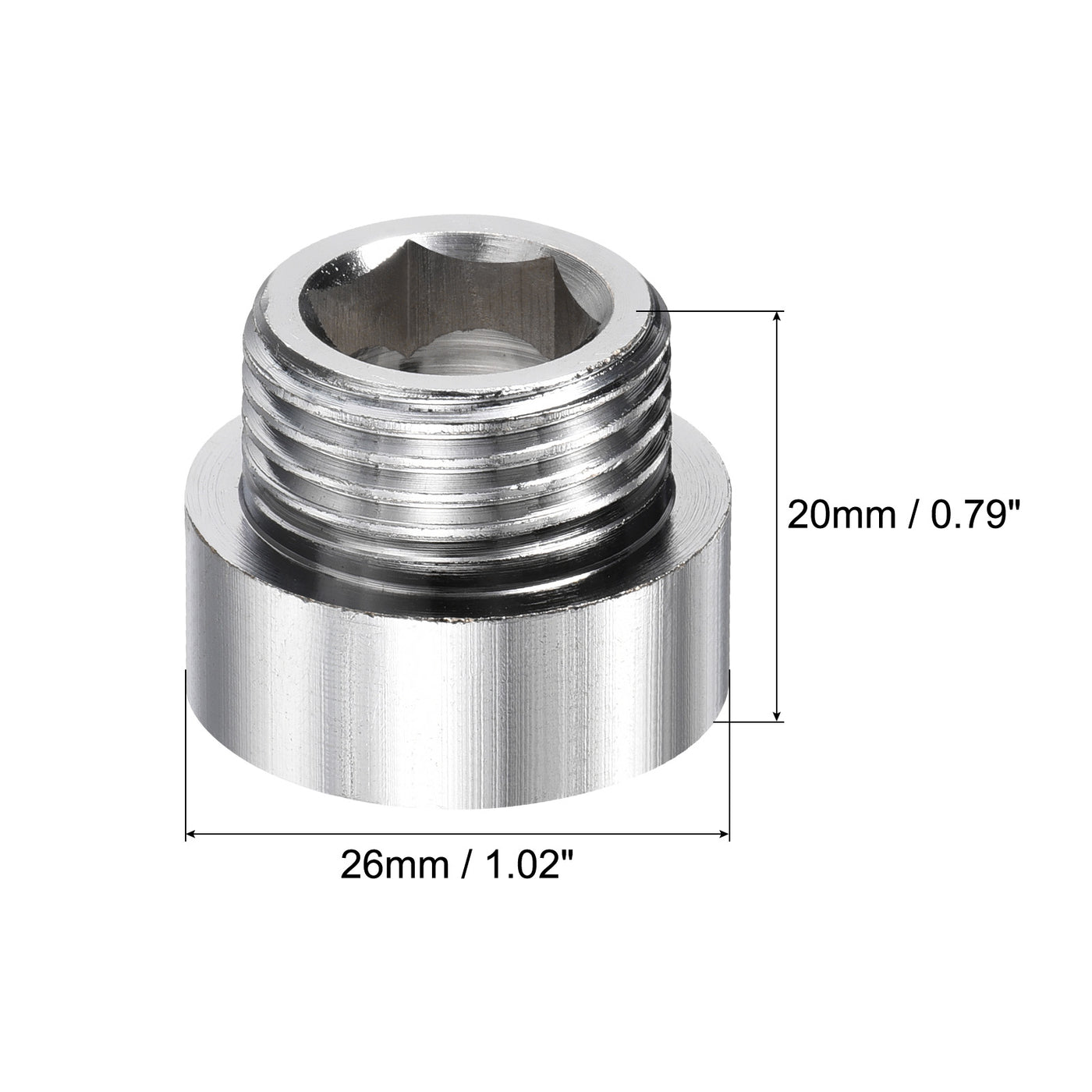 Harfington Nickel Plated Brass Extension Pipe Fitting Thread Reducer Coupling Adapter