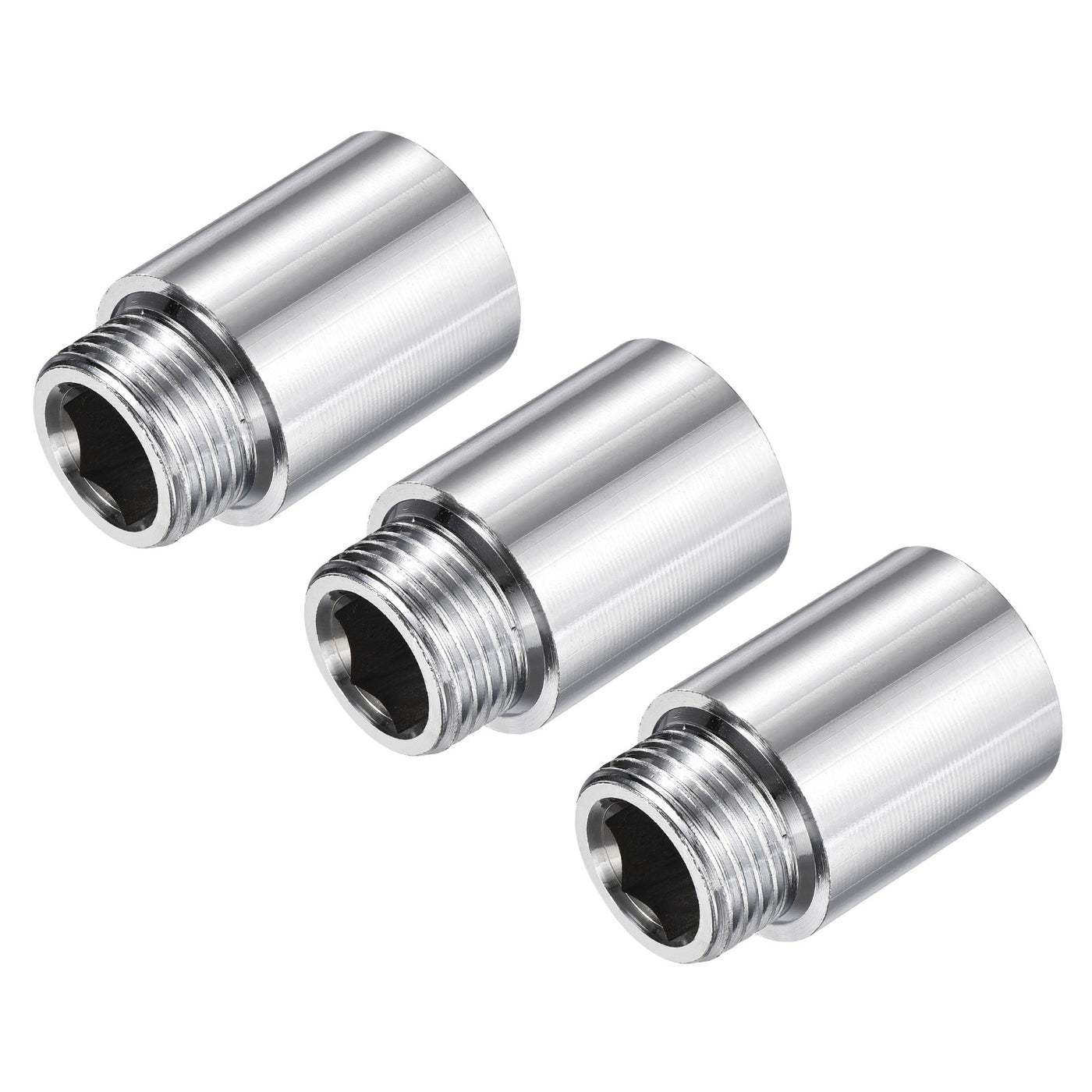 Harfington Nickel Plated Brass Extension Pipe Fitting Thread Coupling Adapter Connector