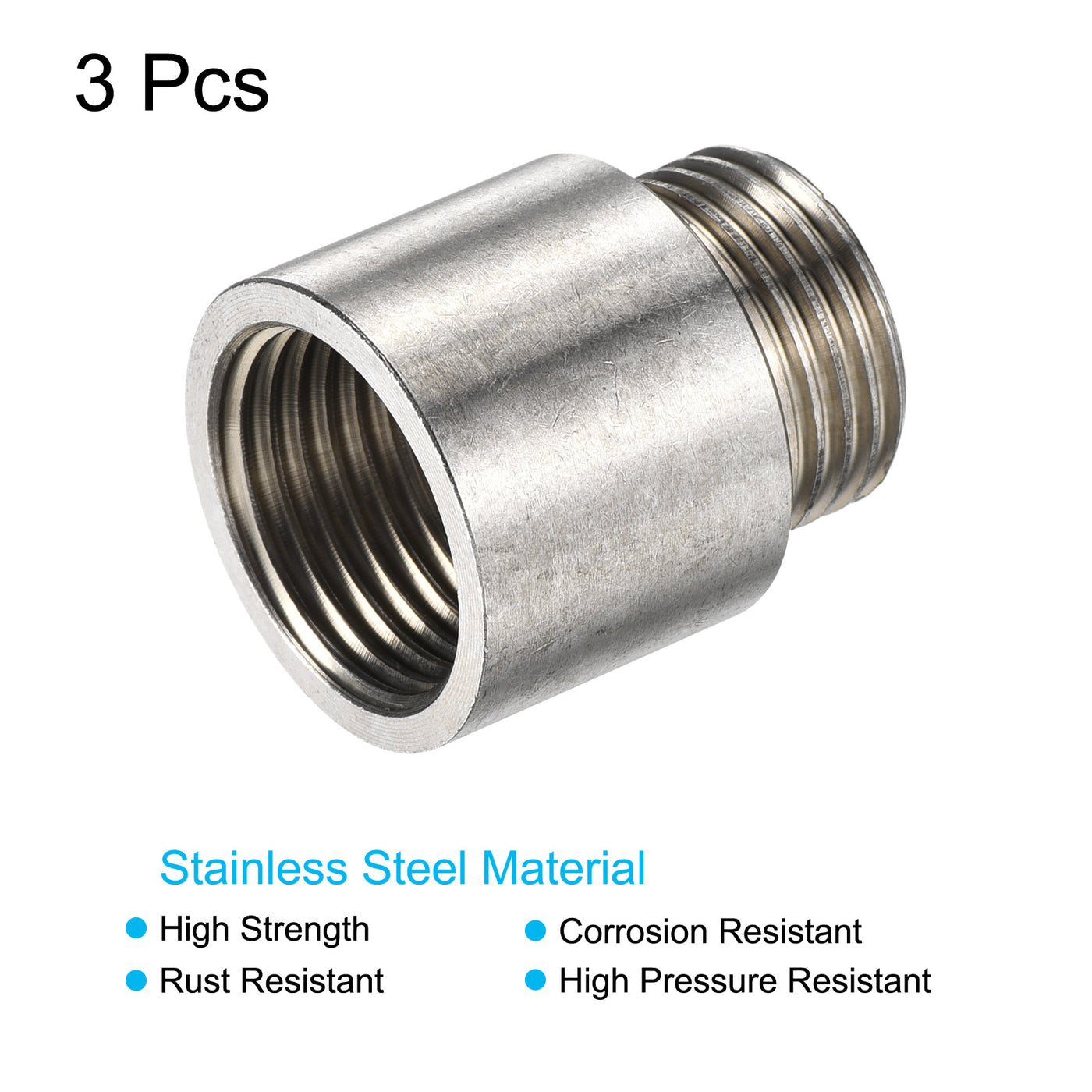 Harfington Stainless Steel Extension Pipe Fitting Coupling Adapter Connector