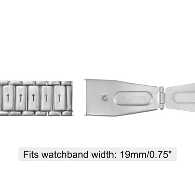 Harfington Uxcell Watch Deployment Clasp Buckle 21mm Width Stainless Steel Watchband Extender