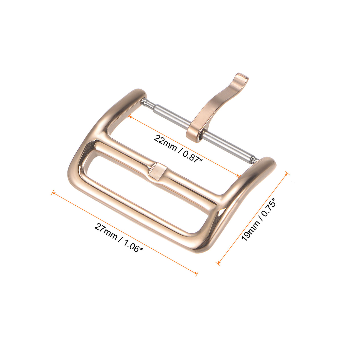 Uxcell Uxcell Watch SUS304 2 Pcs Rose Gold Tone Buckle for 14mm Watch Bands W 4Pcs Spring Bar