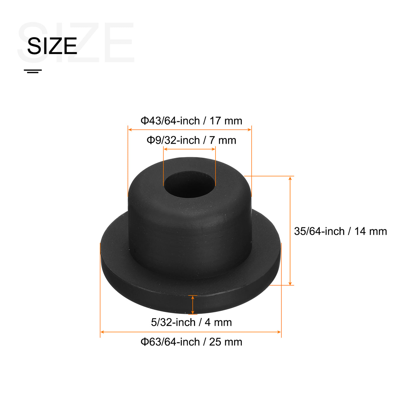 Harfington Rubber Grommet Mount Dia Round T Type for Wire, Pipe Protection