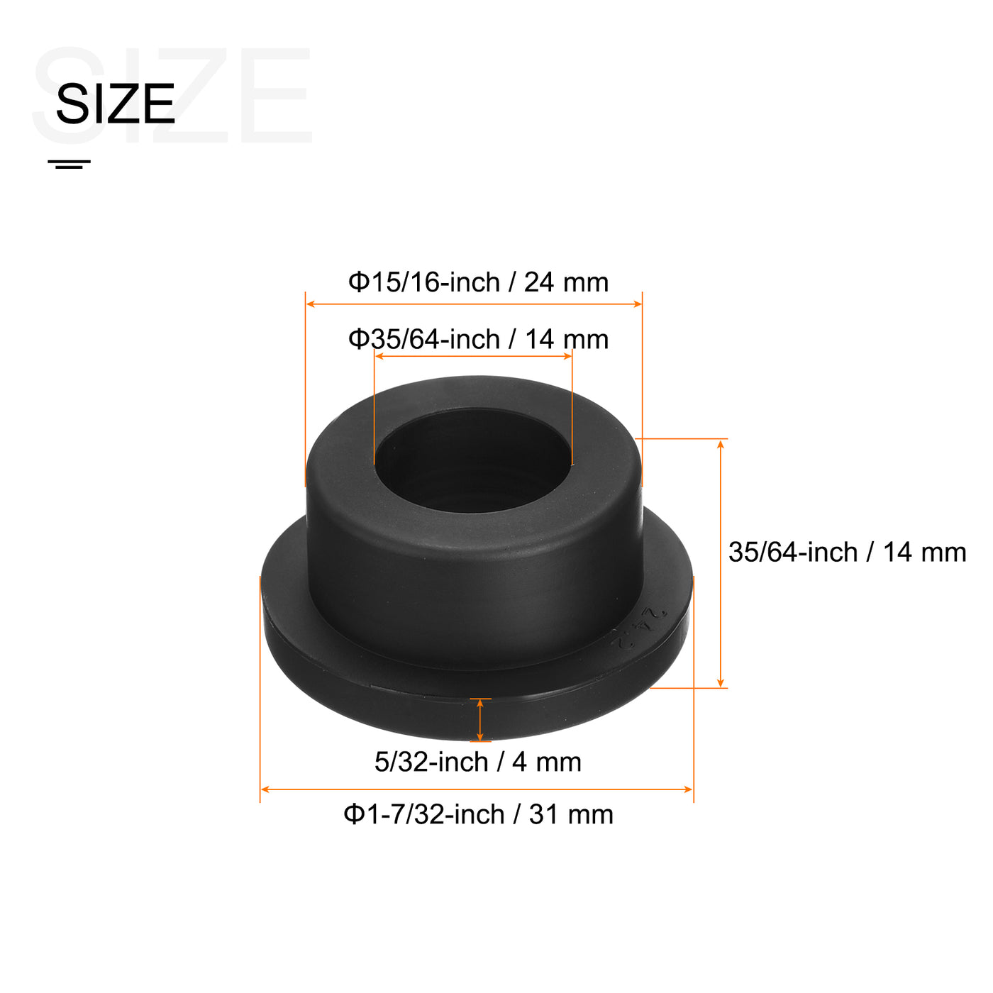 Harfington Rubber Grommet Mount Dia Round T Type for Wire Protection in Home